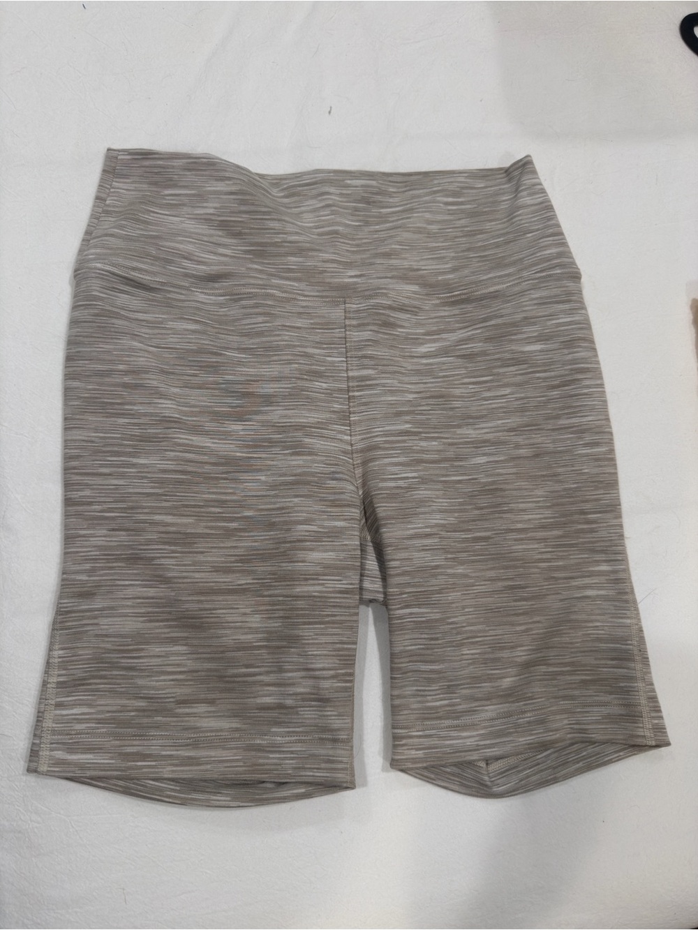 Outdoor Voices Neutral Space-Dye Taupe Bike Shorts